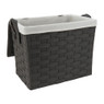 Wasmand brede vlecht - donkergrijs - 33x48x40 cm