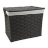 Wasmand brede vlecht - donkergrijs - 40x54x45 cm
