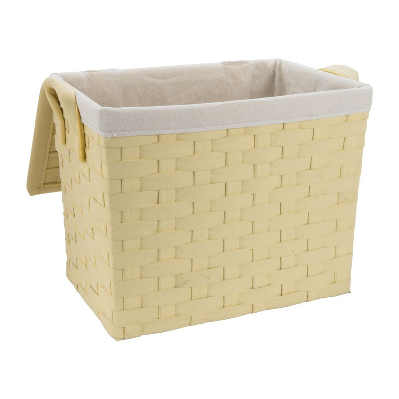 Wasmand brede vlecht - naturel - 33x48x40 cm
