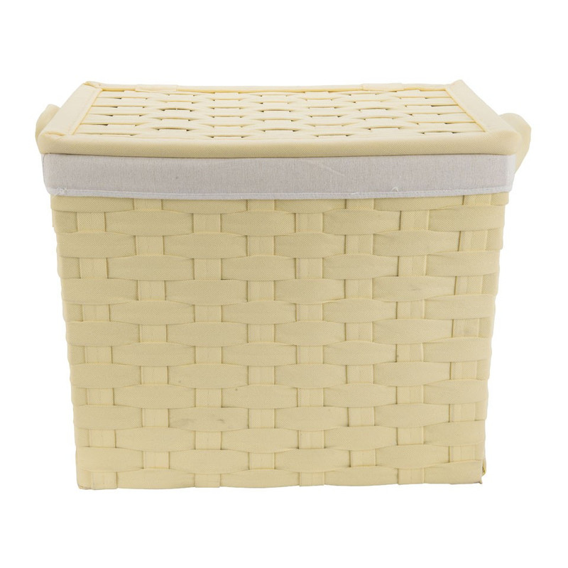 Wasmand brede vlecht - naturel - 33x48x40 cm