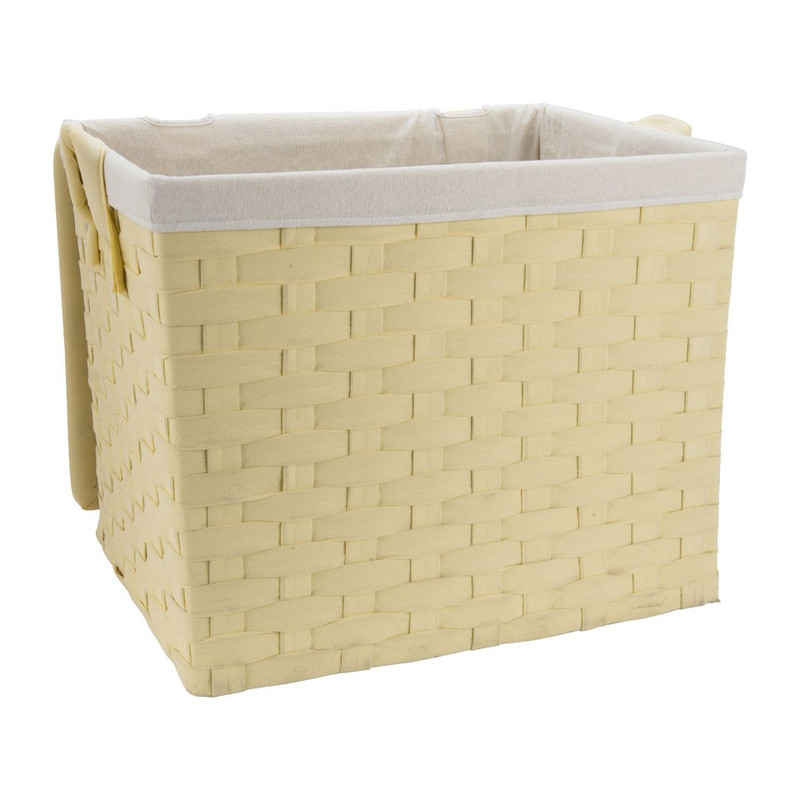 Wasmand brede vlecht - naturel - 40x54x45 cm