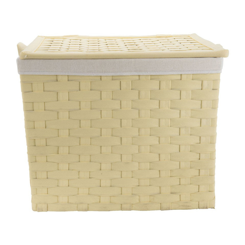 Wasmand brede vlecht - naturel - 40x54x45 cm