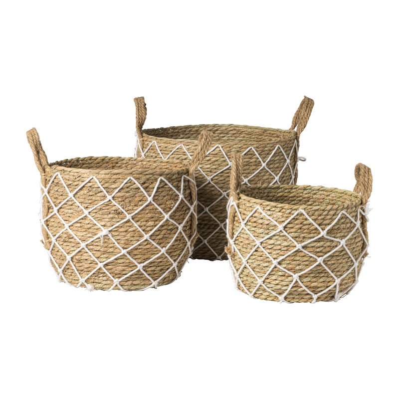 Mand met touwdecoratie - ⌀29X24 cm