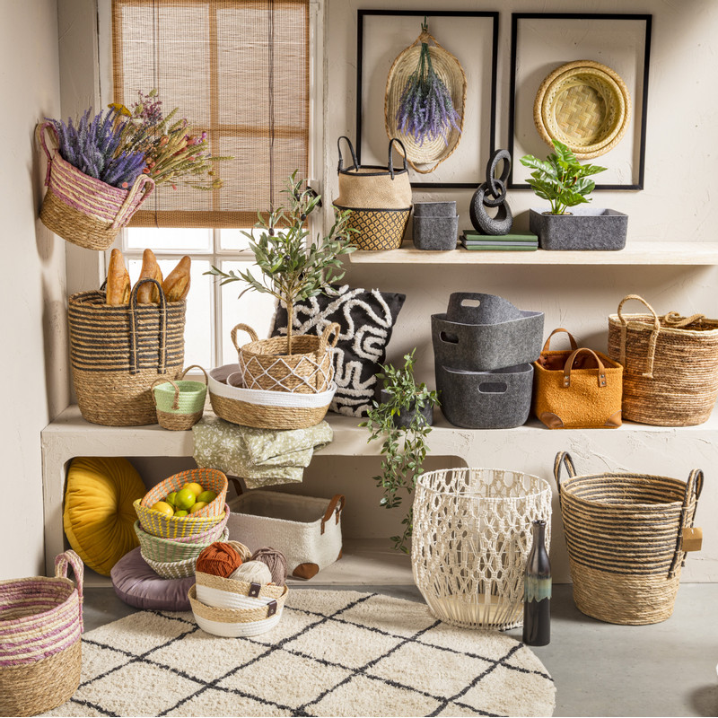 Mand met touwdecoratie - ⌀29X24 cm