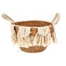 Mand met macramé laag - 28x23x20 cm