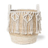 Mand met macramé - ⌀33x31 cm 