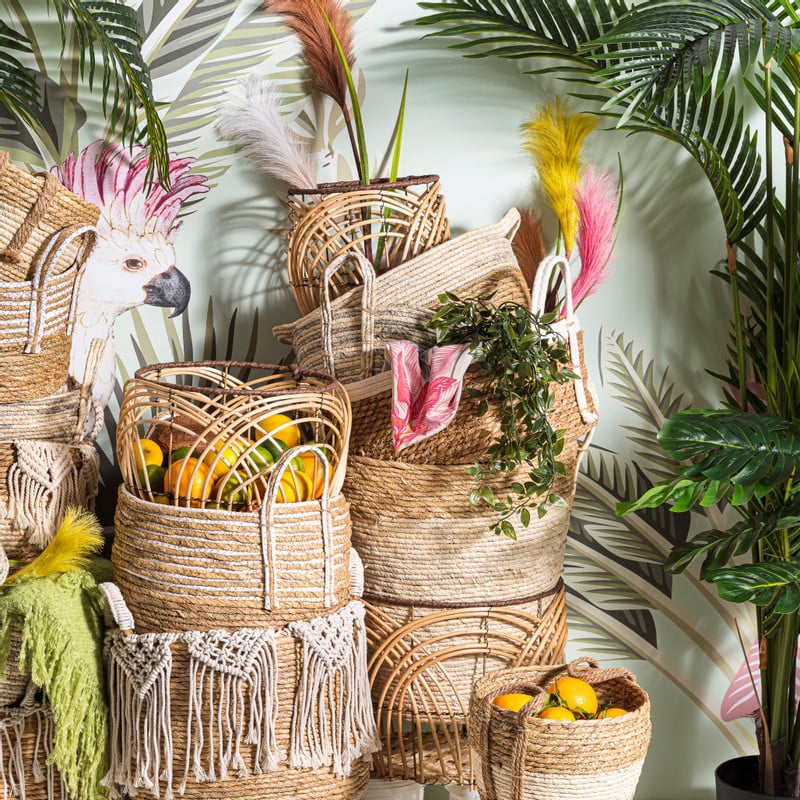 Mand met macramé - ⌀35x35 cm 