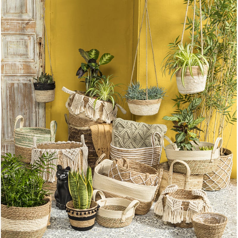 Mand met macramé - ⌀35x35 cm 