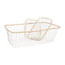 Draadmand met bamboe rand - 38x27 cm