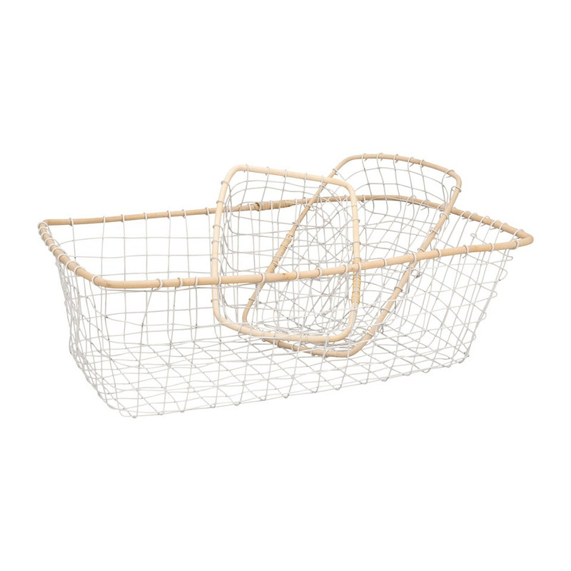 Draadmand met bamboe rand - 63x41 cm 