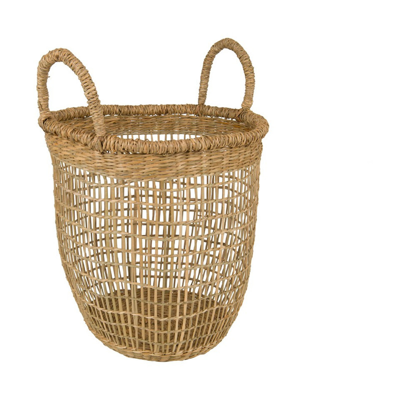 Ronde hoge mand - zeegras - 27 cm doorsnee