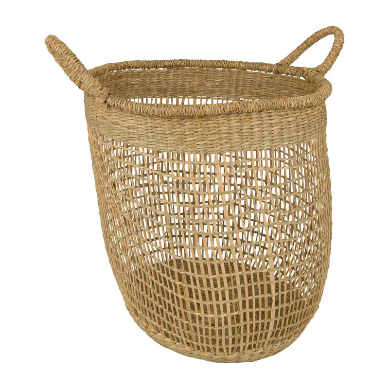 Ronde hoge mand - zeegras - 36 cm doorsnee