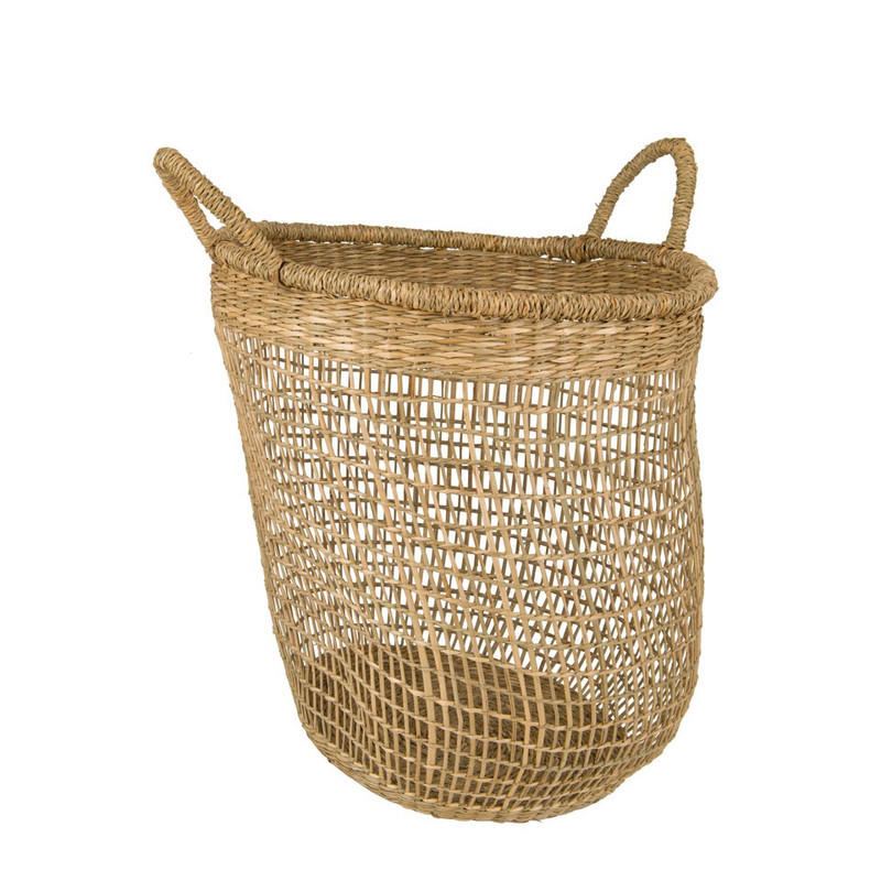 Ronde hoge mand - zeegras - 38 cm doorsnee