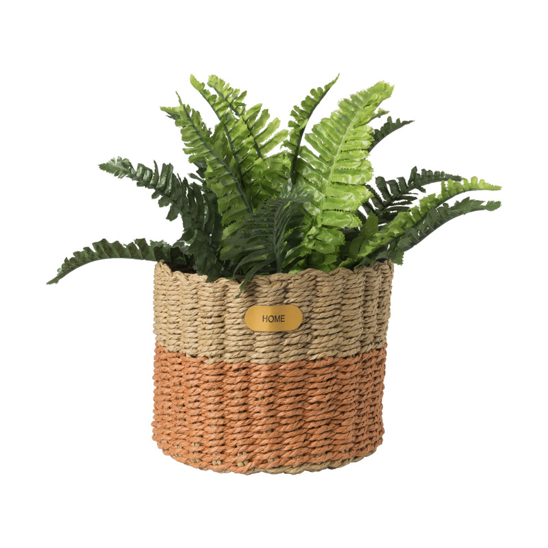 Mand Pleun - ø17x19 cm - bruin/oranje