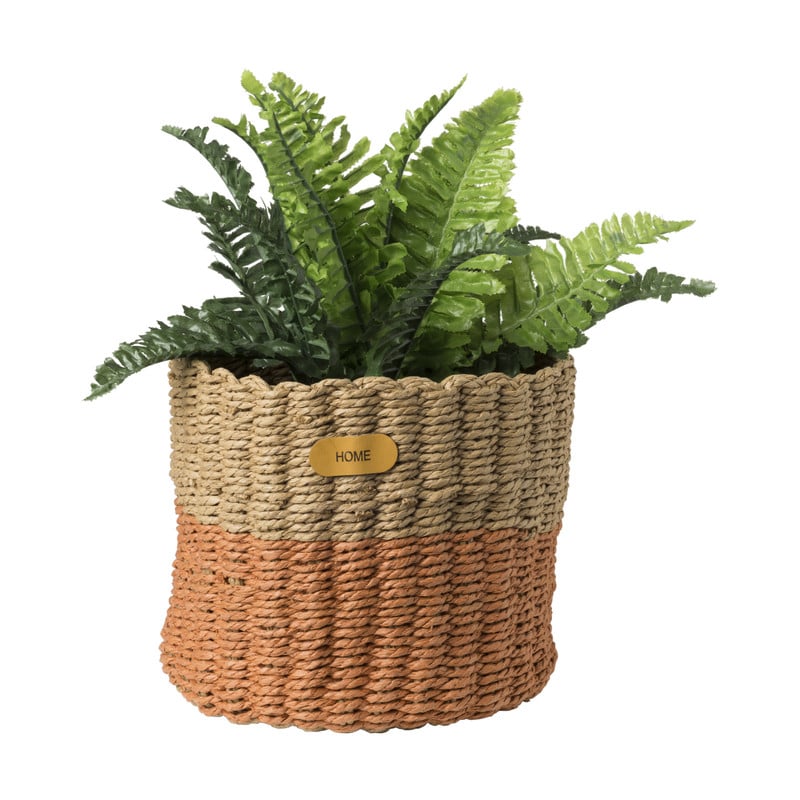 Mand Pleun - ø21x23 cm - bruin/oranje