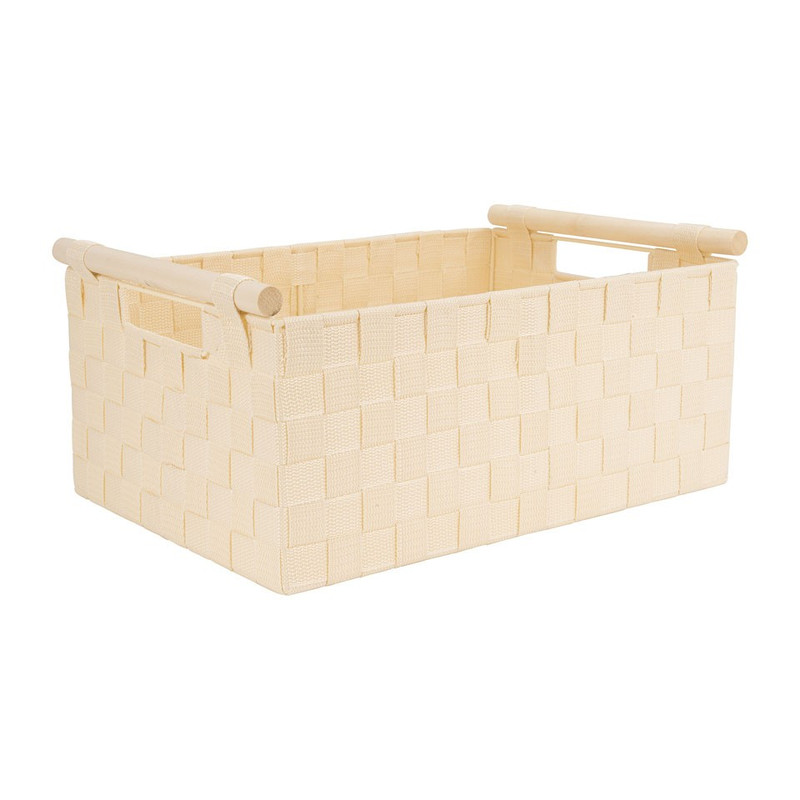 Lademand houten greep - beige - 28x42x18.5 cm