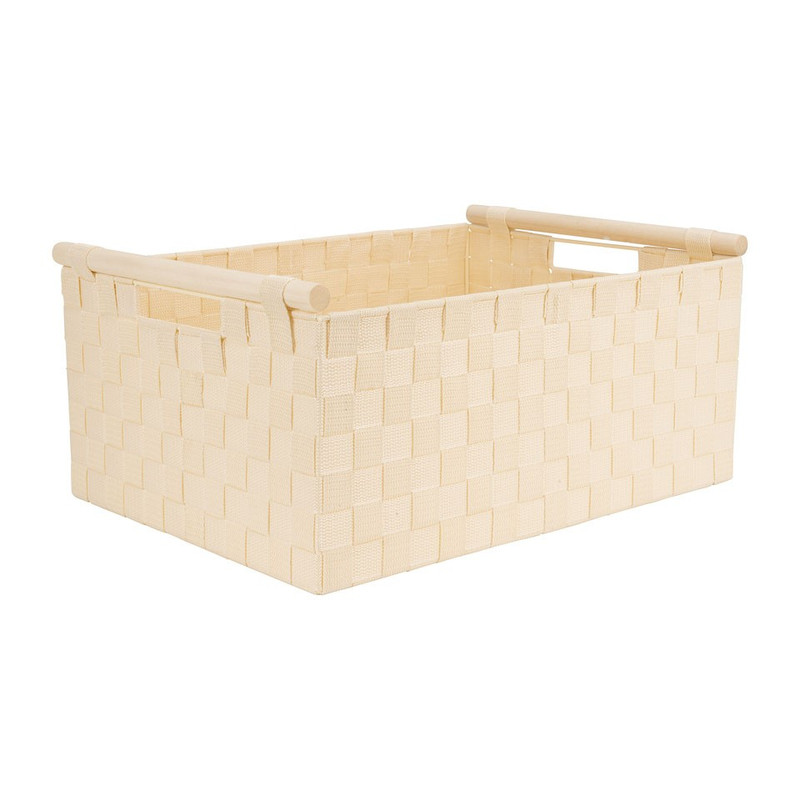 Lademand houten greep - beige - 33x47x21 cm