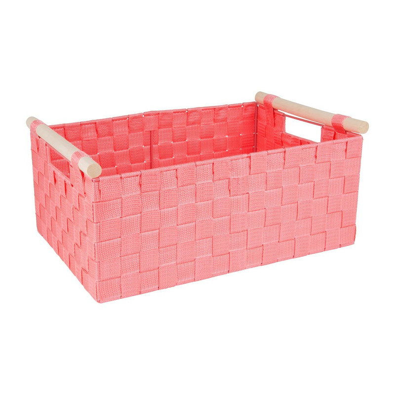 Lademand houten greep - roze - 28x42x18.5 cm