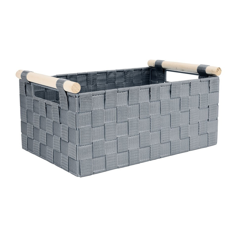 Lademand houten greep - grijs - 23x36x16.5 cm