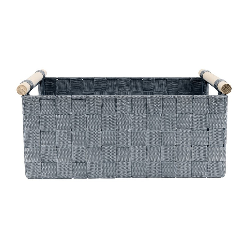 Lademand houten greep - grijs - 23x36x16.5 cm