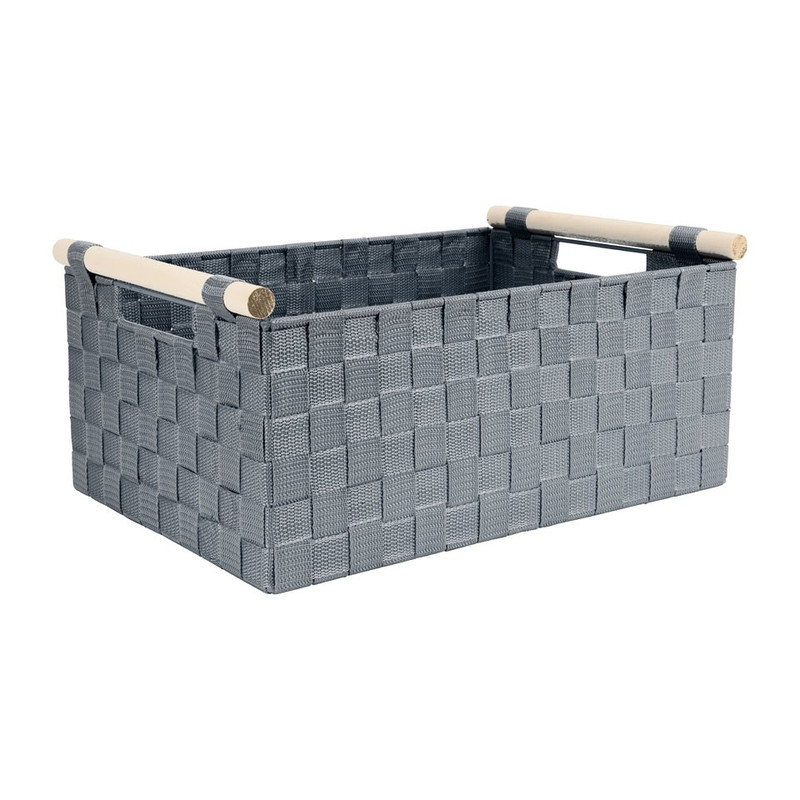 Lademand houten greep - grijs - 28x42x18.5 cm