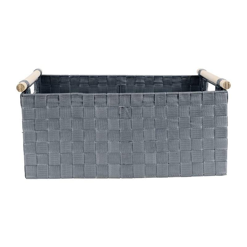 Lademand houten greep - grijs - 33x47x21 cm