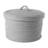 Mand met deksel Julia - grijs - ø25x15 cm
