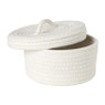 Mand met deksel Julia - wit - ø19x10 cm