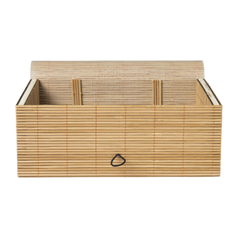 Bamboe kistje met deksel Moos - 8x21x16 cm - naturel