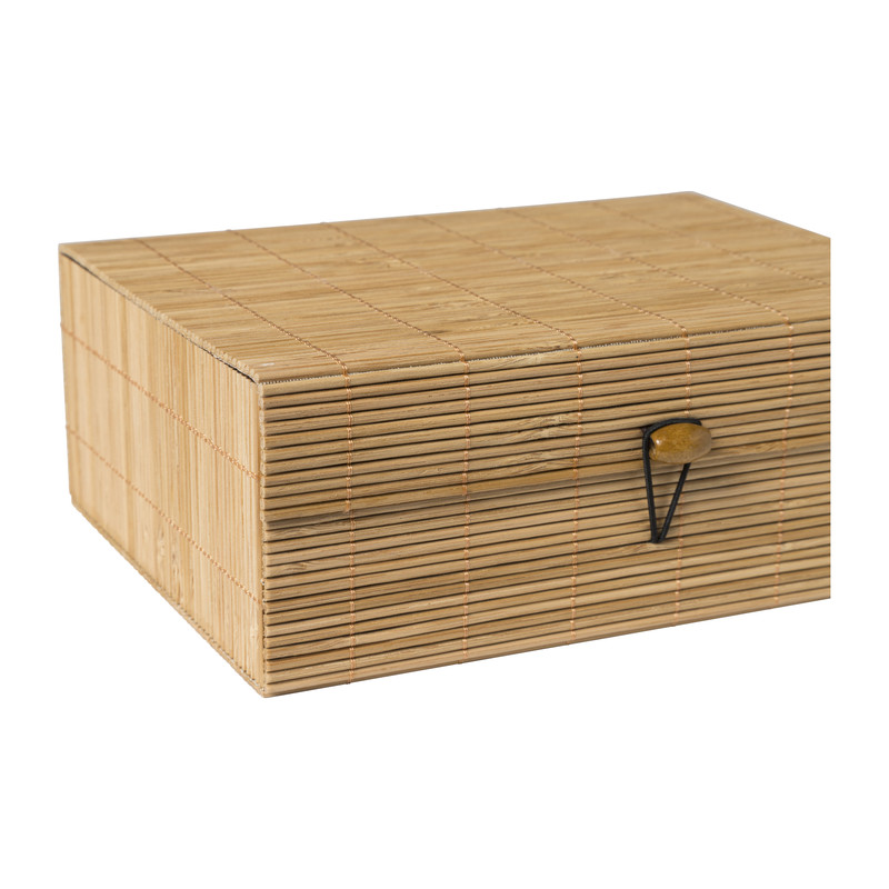 Bamboe kistje met deksel Moos - 8x21x16 cm - naturel