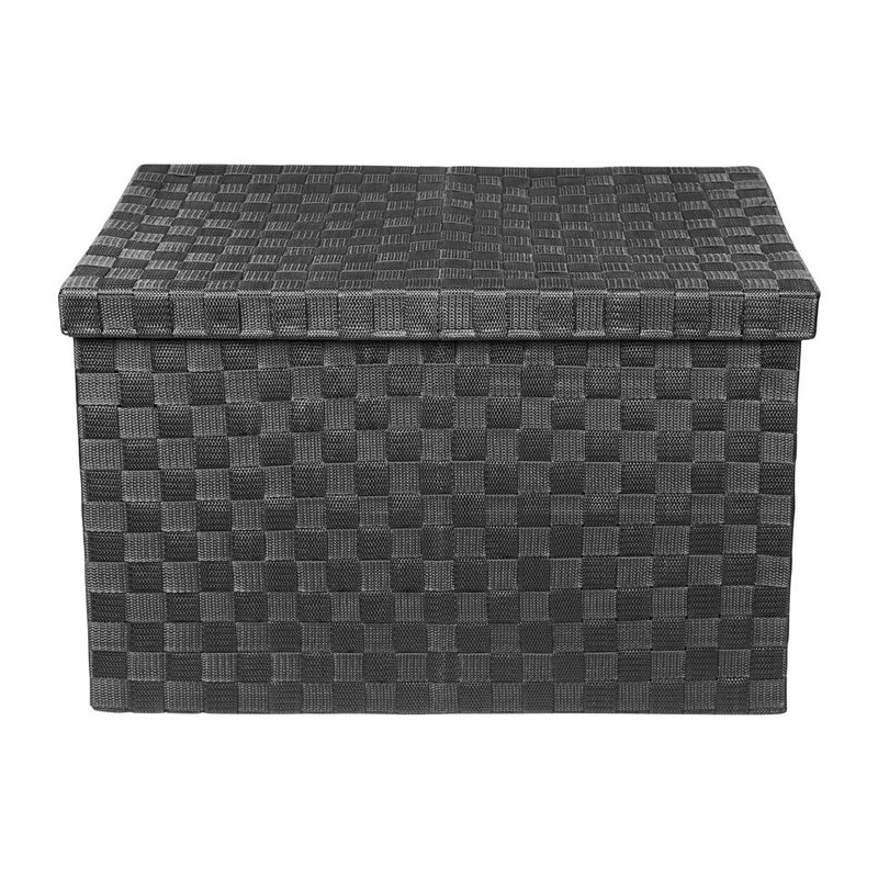 Gevlochten opbergbox XL zwart