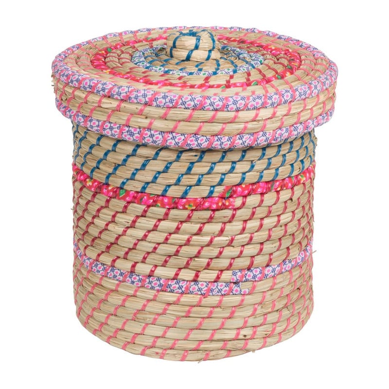 Wasmand met deksel - 27x27 cm 