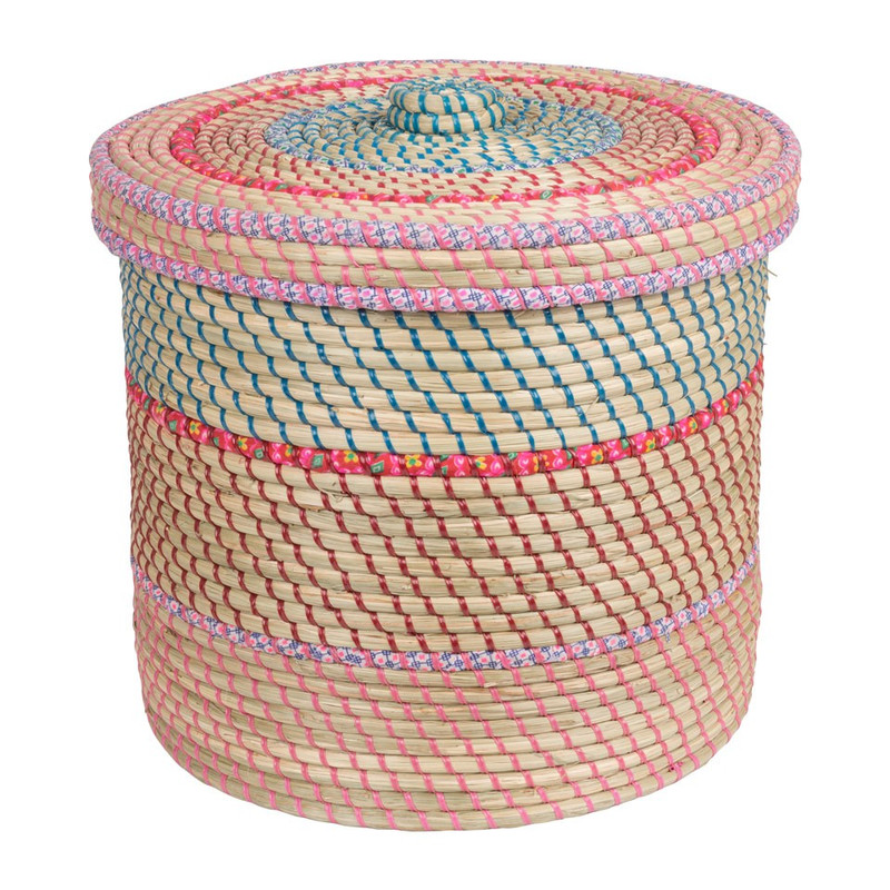 Wasmand met deksel colour groot