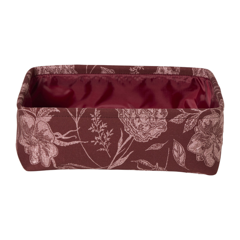 Mand jacquard bloem klein - bordeauxrood - 11x30x20 cm