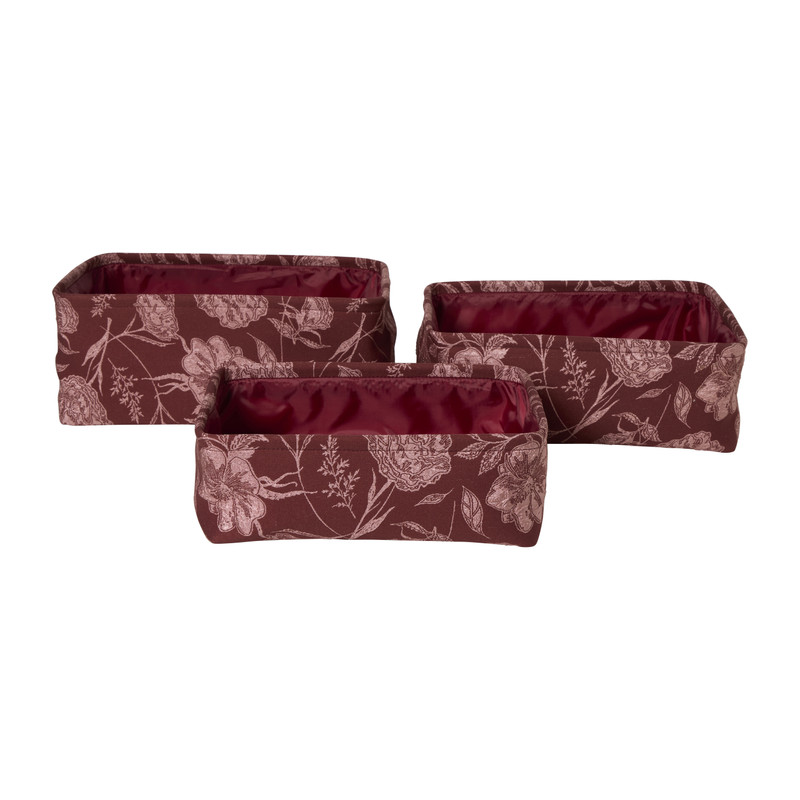 Mand jacquard bloem middel - bordeauxrood - 13x33x23 cm