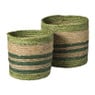 Mand streep klein - groen - ø24x24 cm