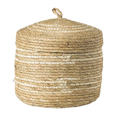 Opbergmand streep - beige - ø25x25 cm