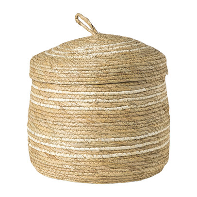 Opbergmand rond - beige - ø30x30 cm