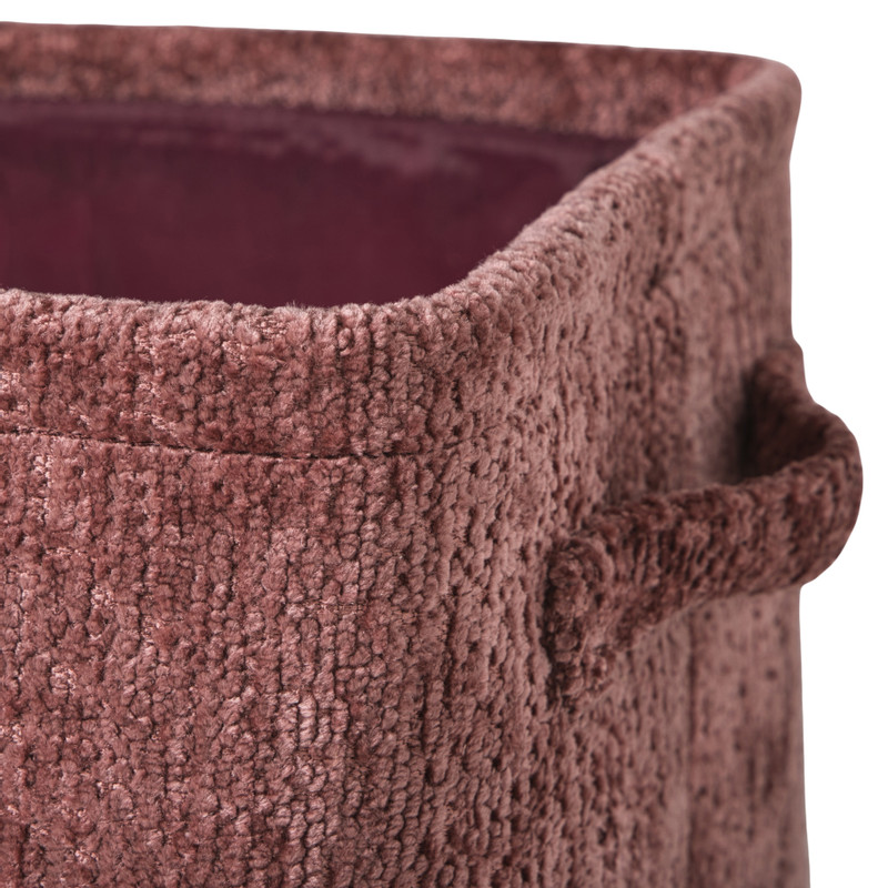 Mand chenille - rood - 33x23x16 cm