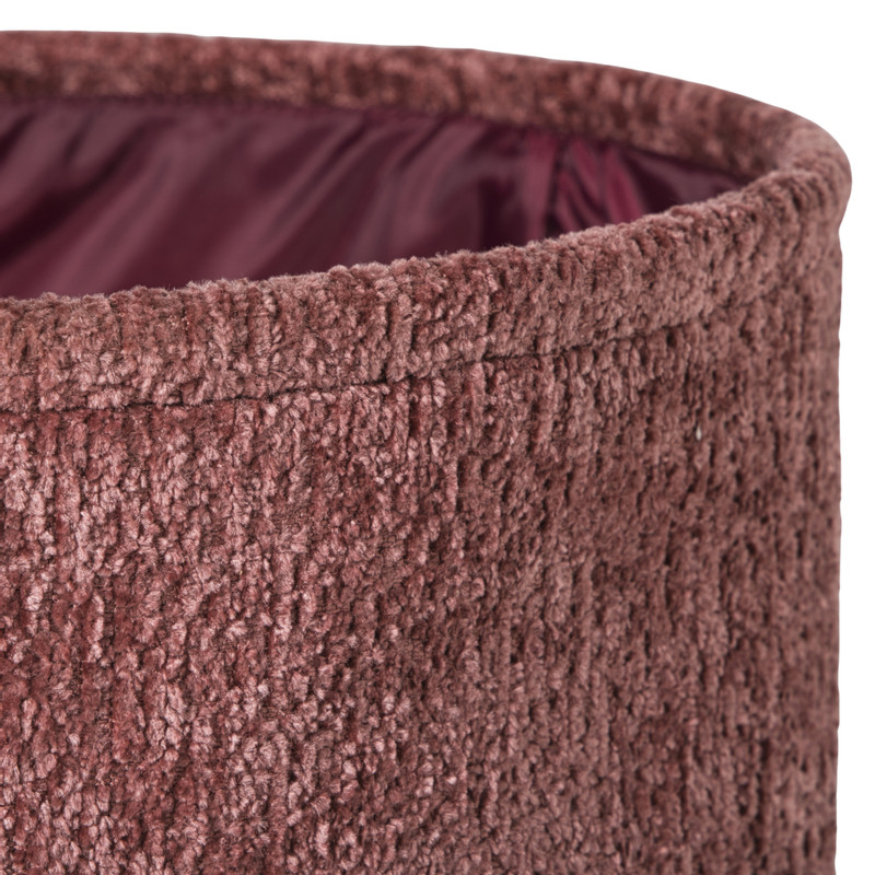 Mand chenille rond - rood - ø30x18 cm