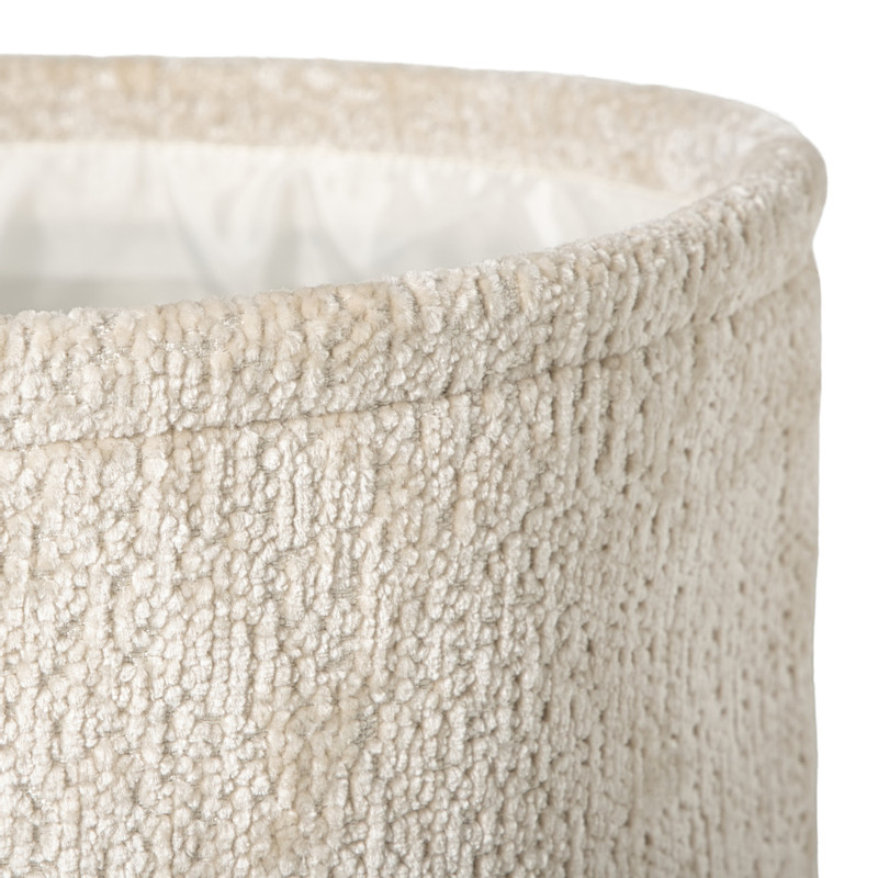 Mand chenille rond - wit - ø27x16 cm