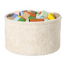 Mand chenille rond - wit - ø27x16 cm