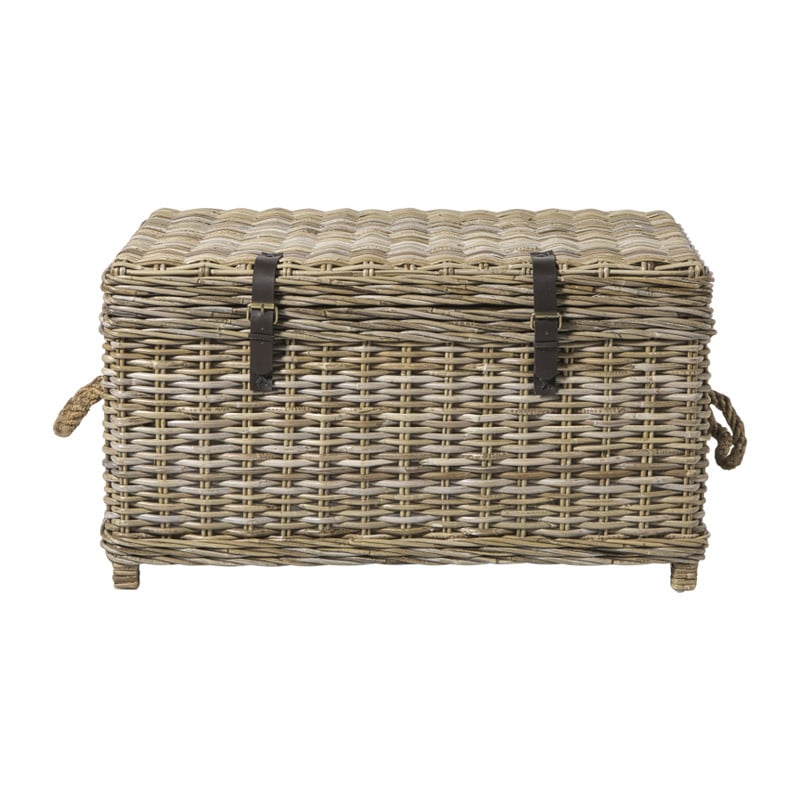 Opbergkist rotan - bruin - 45x80x55 cm