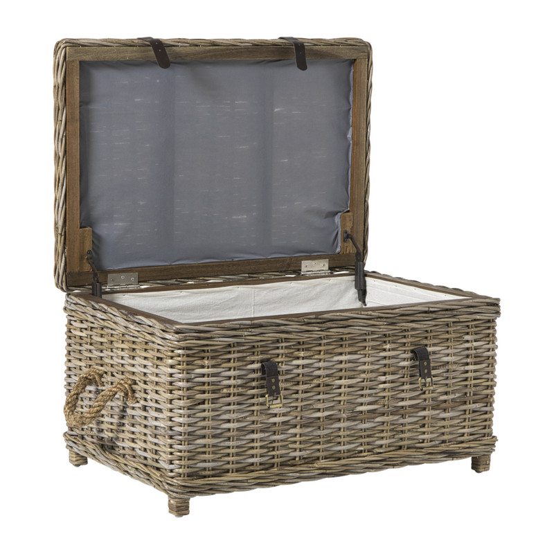 Opbergkist rotan - bruin - 45x80x55 cm