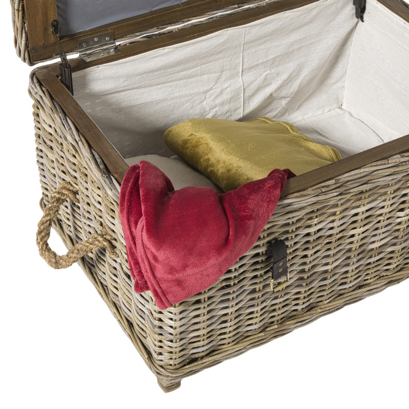 Opbergkist rotan - bruin - 45x80x55 cm