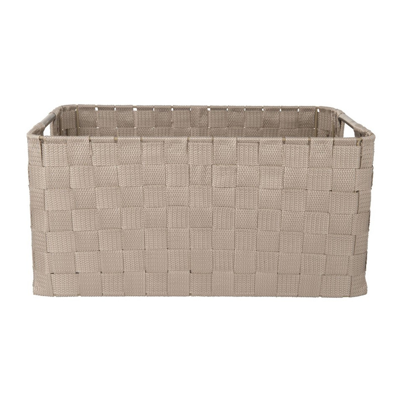 Lademand chroom handle - licht grijs - 36x26x16cm