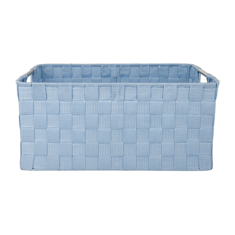 Lademand chroom handle - licht blauw - 40x30x18cm