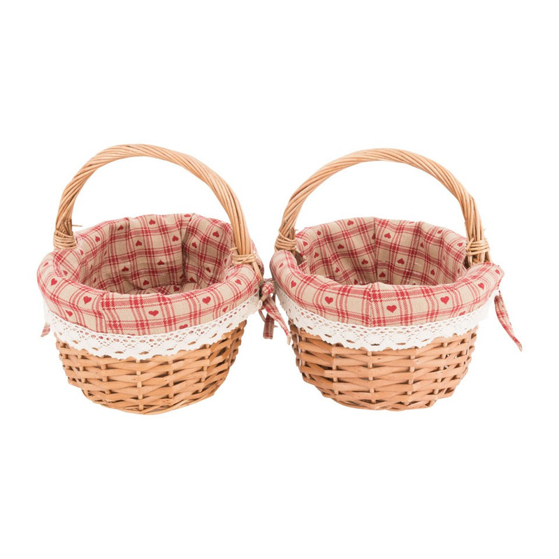 Picknickmand met hartjesprint 24x18x19cm