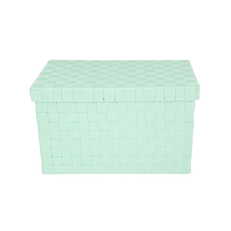 Gevlochten opbergbox L blauw