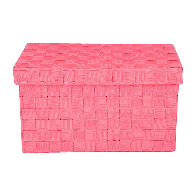 Gevlochten opbergbox S fuchsia